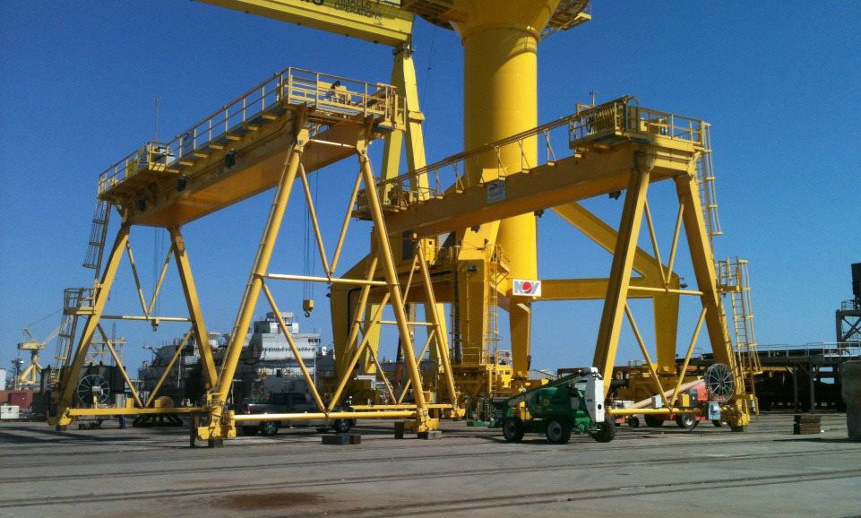 Double Legged Gantry in the shipyard