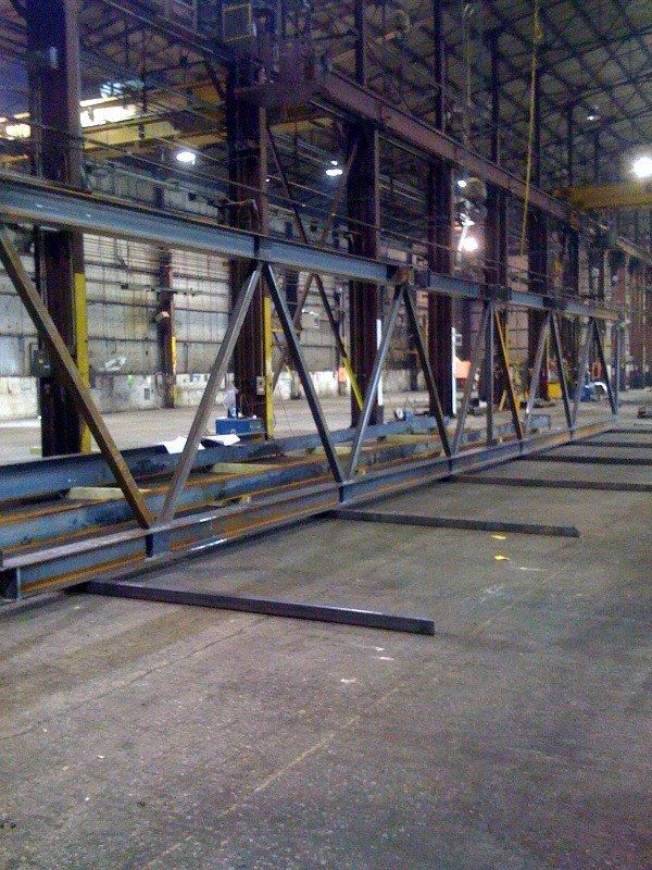 Large Girders on shop floor