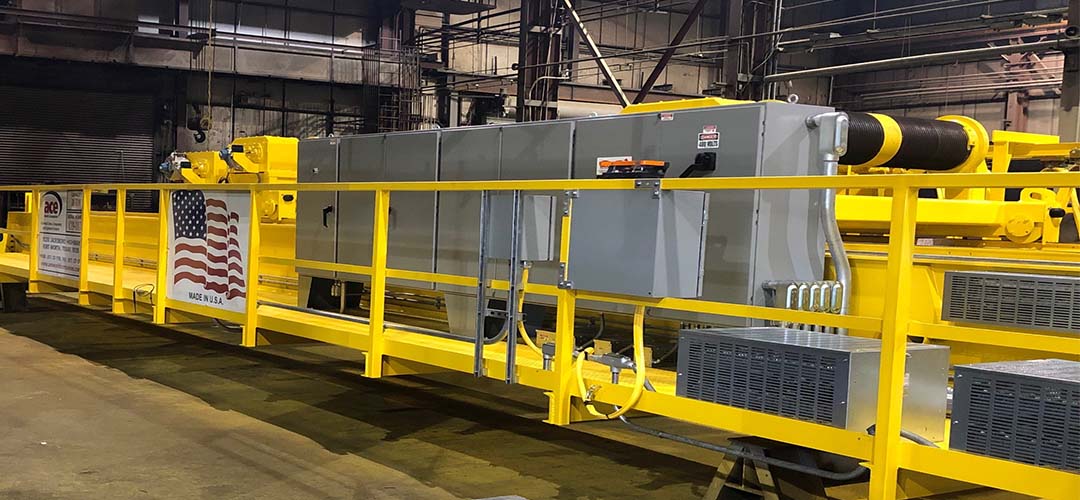 Overhead crane controls mounted on footwalk Overhead crane controls mounted on footwalk