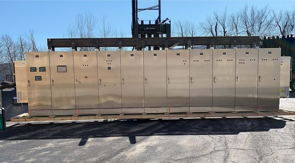Large overhead crane control panel built by Ace World Companies for an industrial bridge crane system Large overhead crane control panel built by Ace World Companies for an industrial bridge crane system